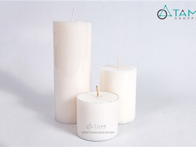 Nến trụ trắng trang trí cao 5-10-15cm